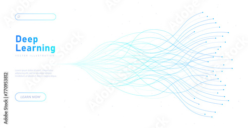 Deep learning white poster vector