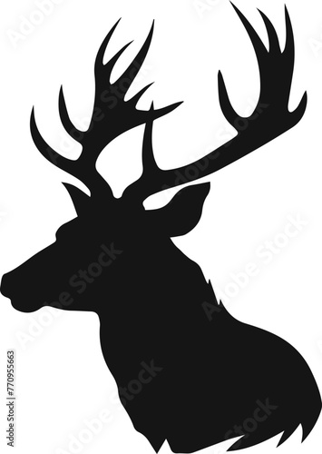 deer head silhouette, vector illustration