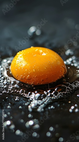 Orange in Water Puddle