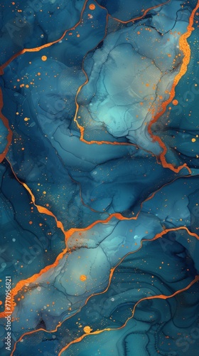 Blue and Orange Abstract Painting