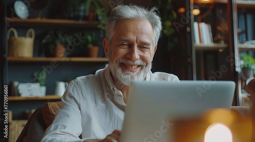 Man Working on Laptop Computer
