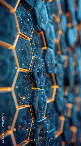 Close Up of a Wall With Hexagonal Tiles