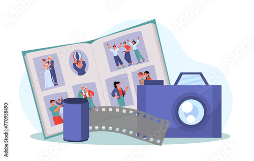 Family photo album vector