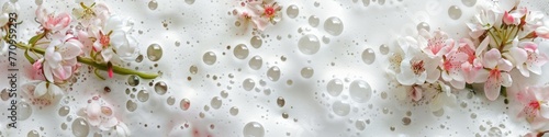 foam with flowers background. photo