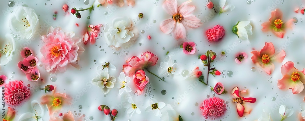 foam with flowers background. foam with flowers background.