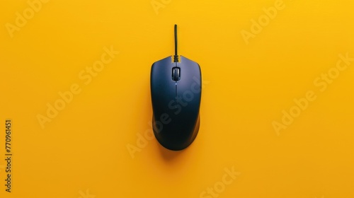Computer mouse isolated on the yellow background