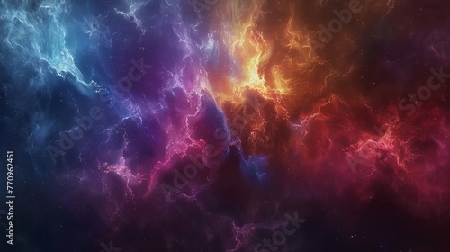 A colorful space background with a red and blue swirl. The colors are vibrant and the swirls are dynamic