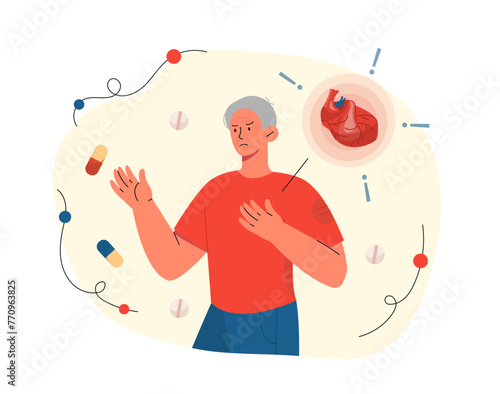 Man with heartache vector concept