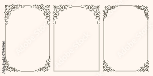 A set of beautiful vector frames with swirls