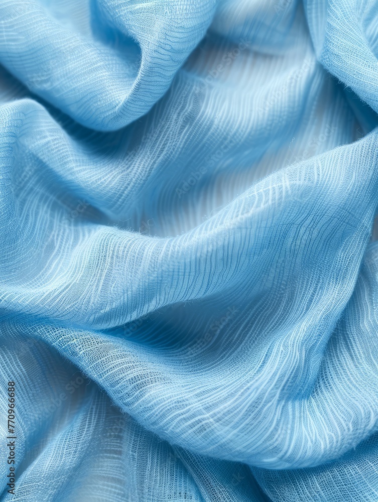 light blue cotton background close-up on a white background with space for text. light blue cotton background close-up on a white background with space for text.