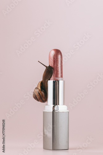 Snail on Lipstick: Beauty and Nature photo