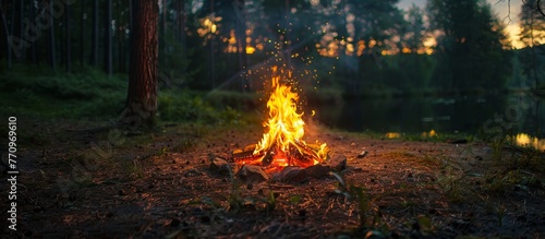 Bonfire in the forest 