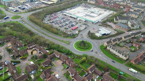 Wallpaper Mural Aerial footage of Saint Neots Cambridgeshire, England United Kingdom. March 21st, 2024 Torontodigital.ca