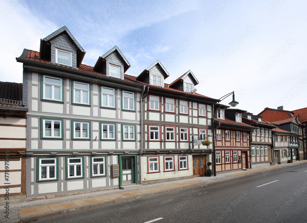 Historical architecture in Wernigerode, Saxony Anhalt - Germany