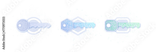 Private keys white vector set