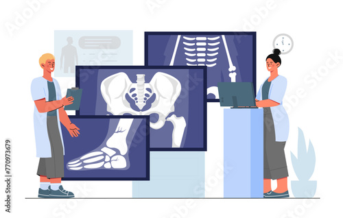 Doctors with rheumatology vector concept