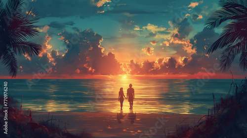 sunset in the sea © Artimist