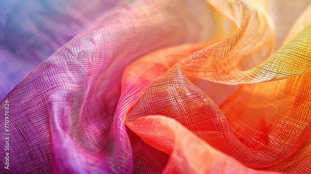Flowing silk fabric with a colorful gradient Flowing silk fabric with a colorful gradient