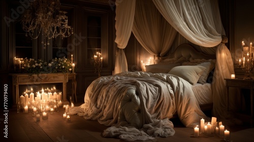 Ethereal Romance Candlelit Bedroom Haven