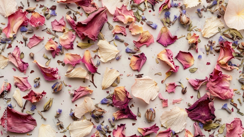 leaves dry flowers of herbal tea background. leaves dry flowers of herbal tea background.