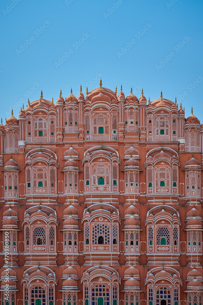 Hawa Mahal - Palace of the winds with blue sky, Jaipur, India.