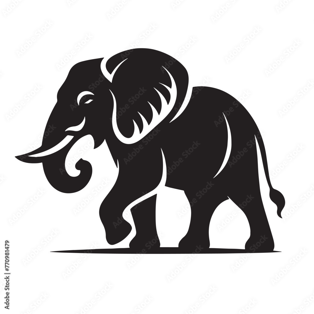 Fototapeta premium Vintage Elephant Silhouettes, Elephant Silhouettes PNG, Vintage Elephant Illustration, Retro Elephant Silhouettes, Classic Vector Artwork 