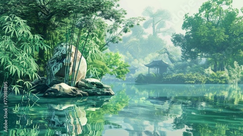 Confucian Elements in a Tranquil Chinese Garden