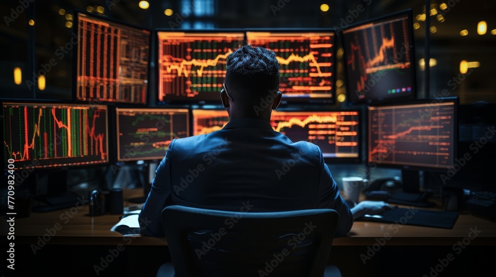 Obraz premium Modern Stock Trader in Action