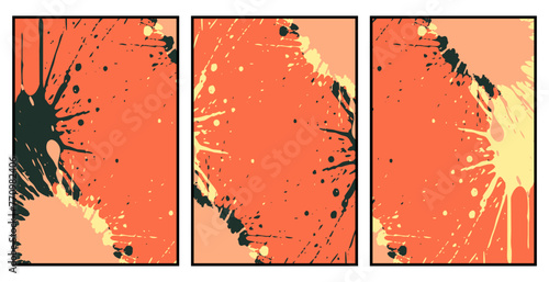 Set of 3 Abstract pattern. Illustration for printing on wall decorations. For use in graphics.