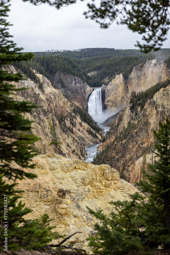 Lower Yellowstone Falls in Yellowstone National Park Wyoming Lower Yellowstone Falls in Yellowstone National Park Wyoming