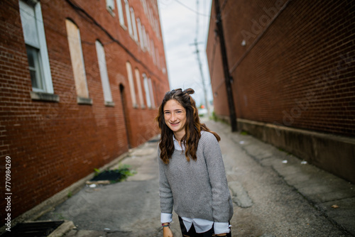 woman walking on the street