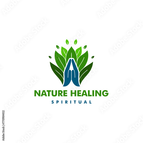Healing, Therapy, health care, natural care vector logo design.