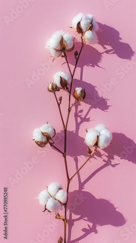twig with cotton background. © Yahor Shylau 