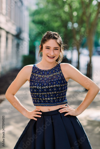 person in a dress