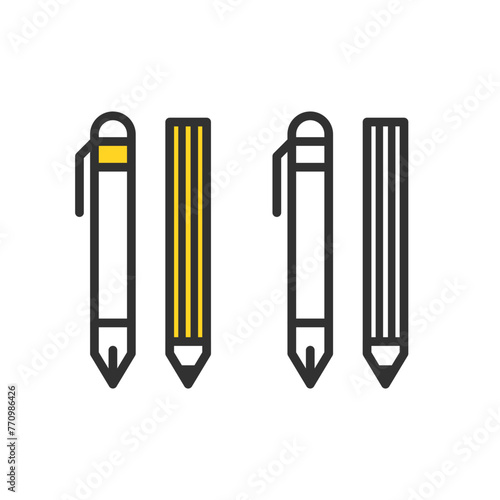 ボールペン　シャーペン　鉛筆のイラスト