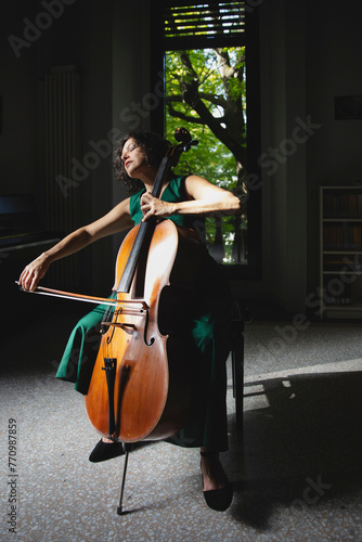 Woman playing the cello