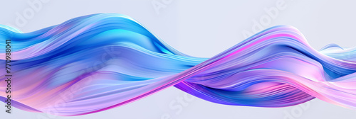 Wave-like forms in shades of blue and purple, flowing elegantly across a gentle pastel-hued backdrop.