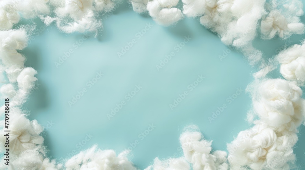 cotton on blue background. cotton on blue background.