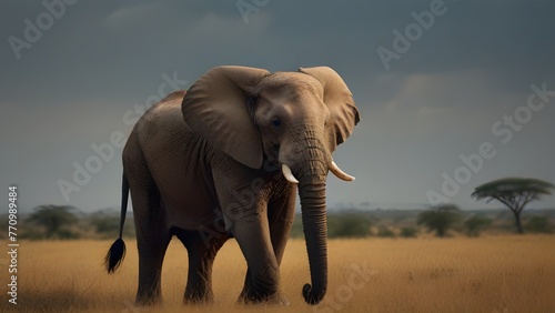 Lonely elephant on tree © ibrahim