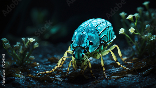 A  insect glowing in the dark  © ZOHAIB