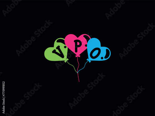 Alphabet VPO Balloons Letter Logo Icon