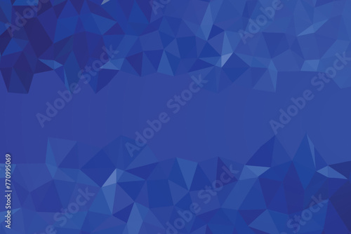 Dark blue color polygonal mosaic abstract background. Vector illustration with space for text
