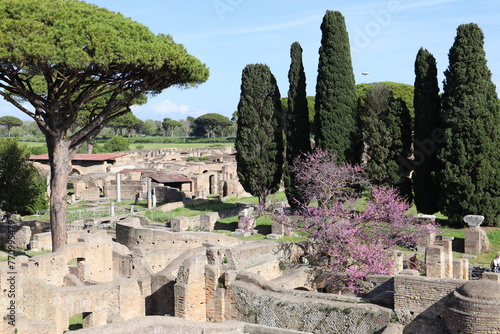 Ruins in Ostia Antica in Rome, Italy
