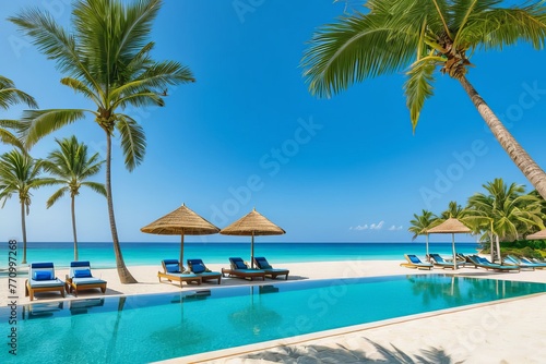 Heavenly retreat  Experience the beauty of beach life and a luxurious poolside vacation in a hot country