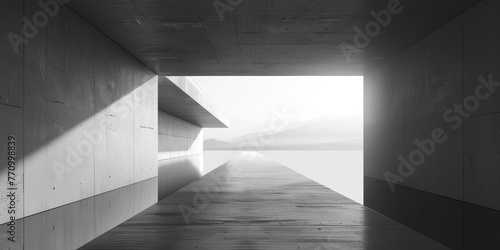 Elegant Black and White Background Image for Online Presentation Generative AI