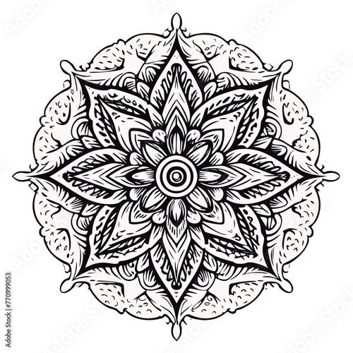 Mandala para colorear lineas de dibujo