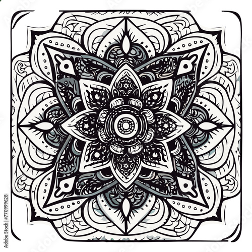 Mandala para colorear lineas de dibujo