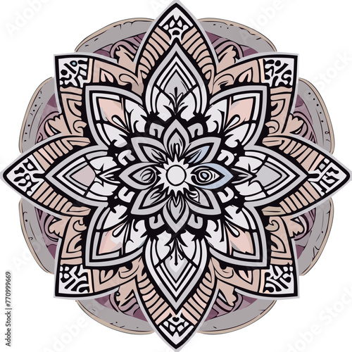 Mandala para colorear lineas de dibujo