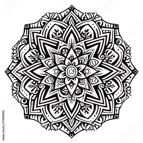 Mandala para colorear lineas de dibujo