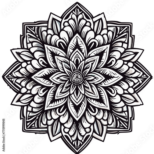 Mandala para colorear lineas de dibujo